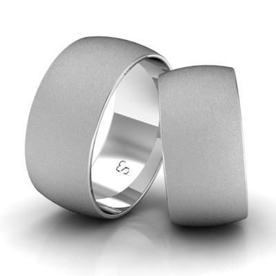 Alianças Namoro Prata Linha Classic 9mm Abaulada Diamantada