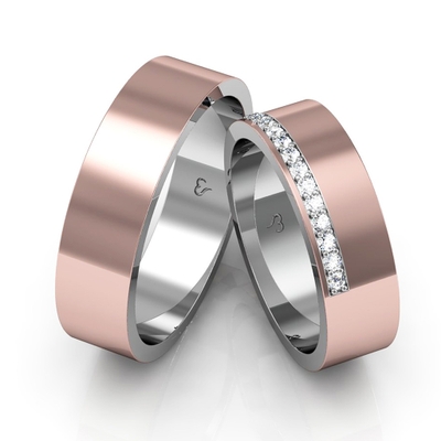 Alianças Noivado Ouro E Prata Rosê Polidas 6mm 12g