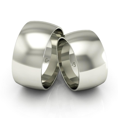 Alianças Ouro Branco 10K 10 mm Abaulada Chianti