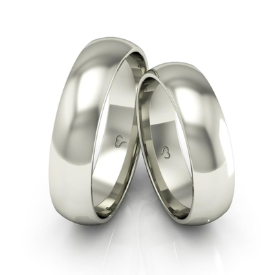 Alianças Ouro Branco 10K 5 mm Abaulada Arezzo