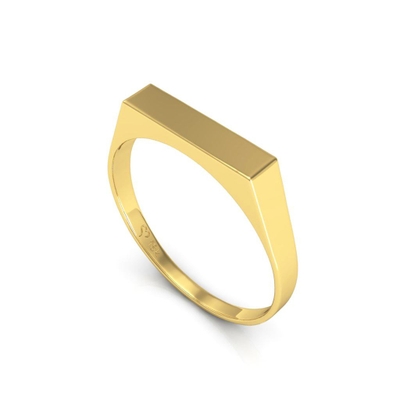 Anel Chapinha Chanfrado 3mm Ouro 18K