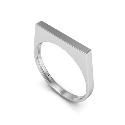 Anel Chapinha Quadrado 2mm Prata