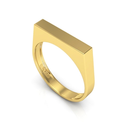 Anel Chapinha Quadrado 3mm Ouro 18K