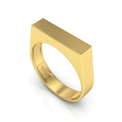 Anel Chapinha Quadrado 4mm Ouro 18K