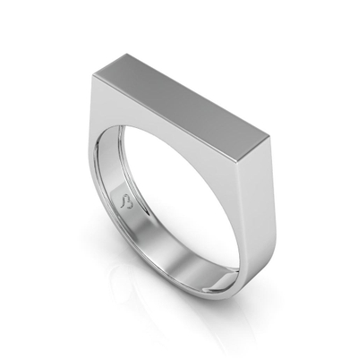 Anel Chapinha Quadrado 4mm Prata