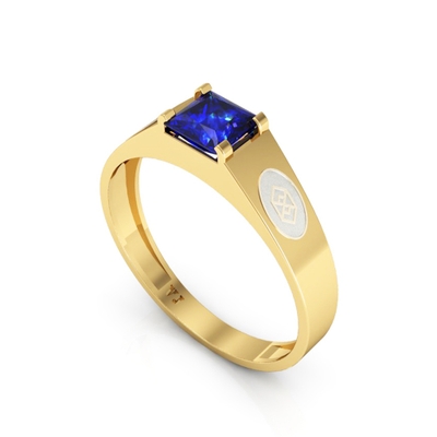 Anel Formatura Masculino Ouro 18K Carrê