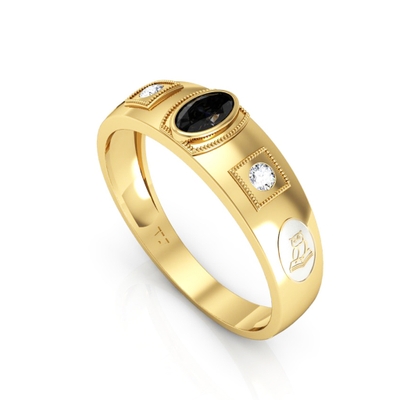 Anel Formatura Masculino Ouro 18K Oval