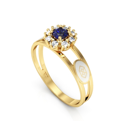 Anel Formatura Ouro 18K Aro Duplo Redondo