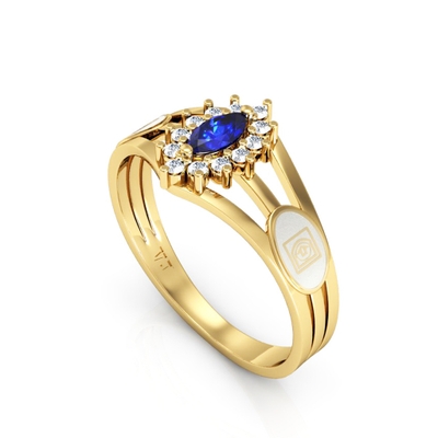 Anel Formatura Ouro 18K Aro Triplo Navete