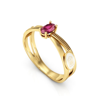 Anel Formatura Ouro 18K Oval Entrelaçado