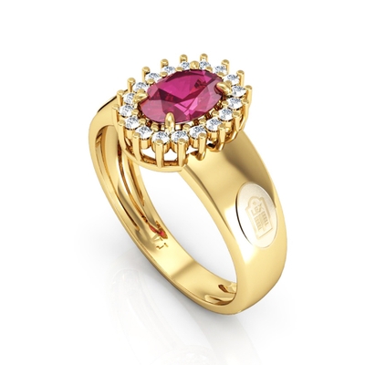 Anel Formatura Ouro 18K Oval
