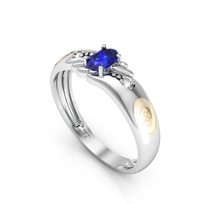 Anel Formatura Prata Oval Detalhes