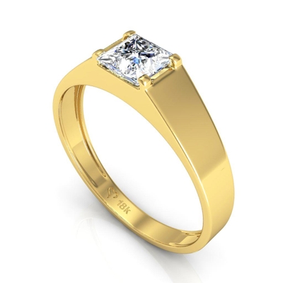 Anel Masculino Ouro 18K Carrê