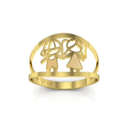 Anel Menino e Menina Ouro 18K