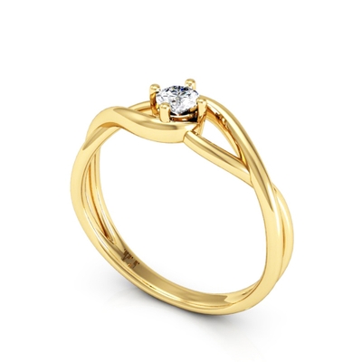 Anel Noivado Abbraccio Ouro 18K