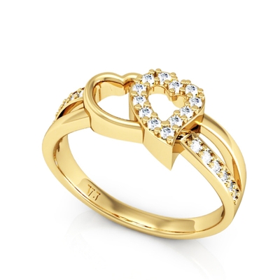 Anel Noivado Duo Ouro 18K
