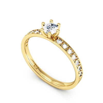 Anel Noivado Estasi Ouro 18K