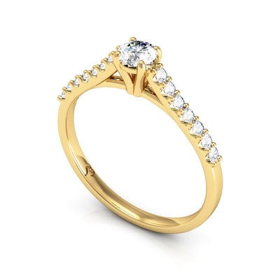 Anel Noivado Ouro 18K Golden Line