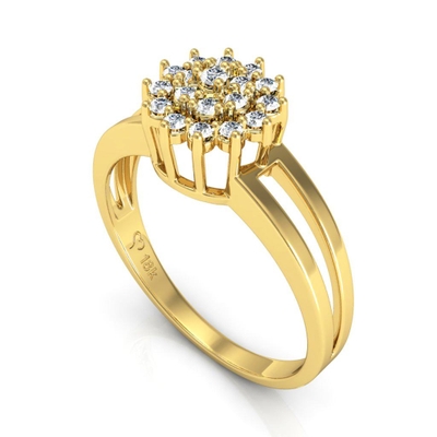 Anel Ouro 18K Chuveiro