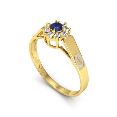 Anel Ouro 18K Formatura Aro Especial Redondo