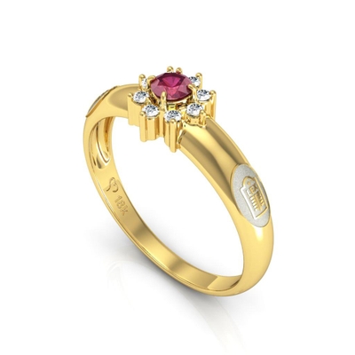 Anel Ouro 18K Formatura Redondo Grande
