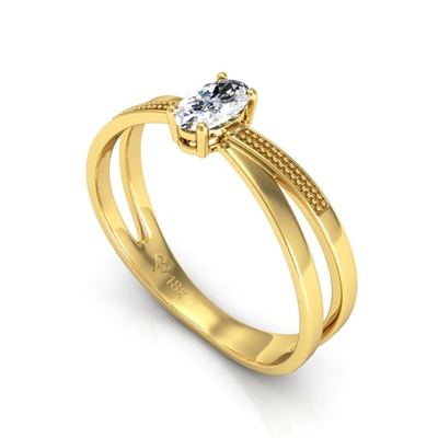 Anel Ouro 18K Oval Entrelaçado