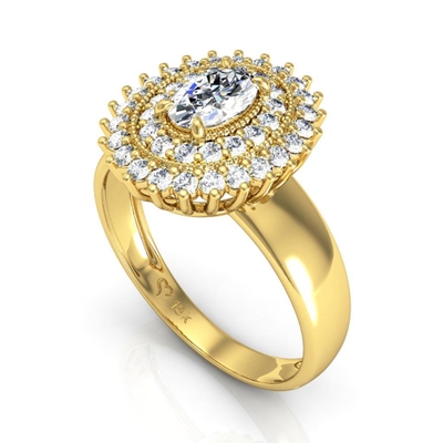 Anel Ouro 18K Oval Grande
