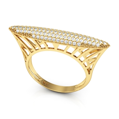 Anel Ouro 18K Pavê