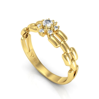 Anel Ouro 18K Redondo Elos