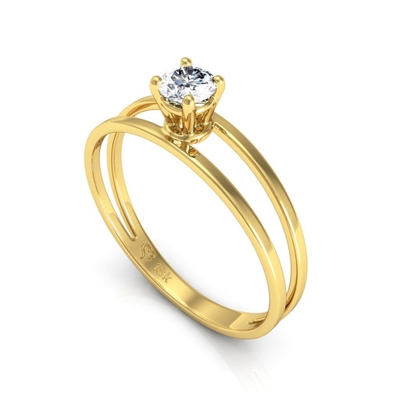 Anel Ouro 18K Solitário