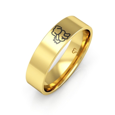 Anel Pet Cachorro Contorno Ouro 18K