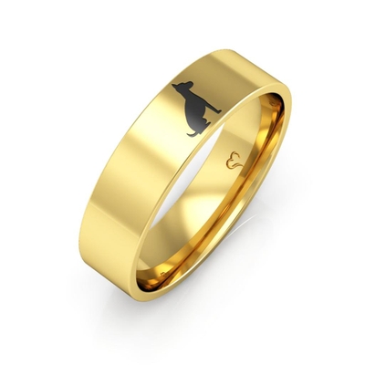 Anel Pet Cachorro Sombra Ouro 18K