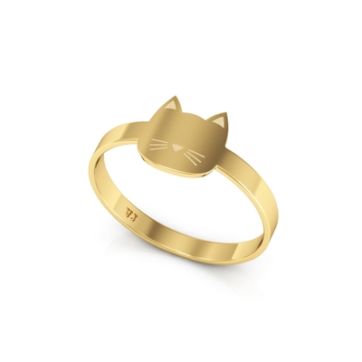 Anel Pet de Gato Ouro 18k