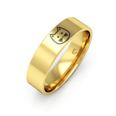 Anel Pet Gato Ouro 18K