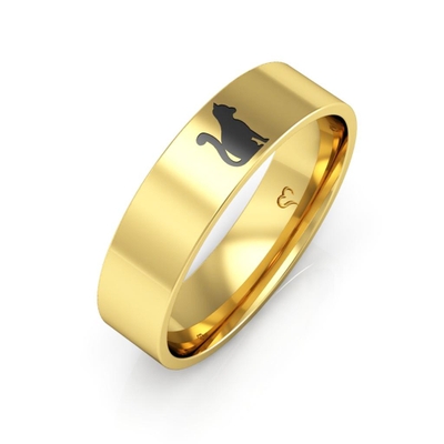 Anel Pet Gato Sombra Ouro 18K