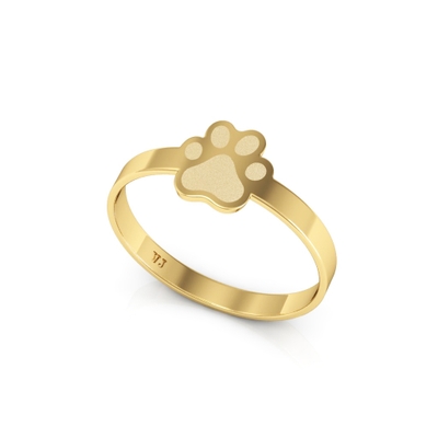Anel Pet Pata Ouro 18k