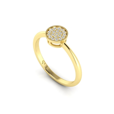 Anel Redondo Ouro 18K Coleção Pavê Mini