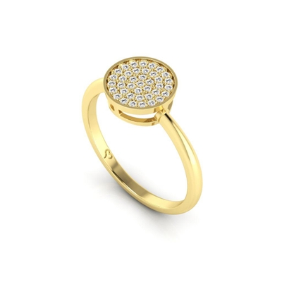Anel Redondo Ouro 18K Coleção Pavê Pequeno