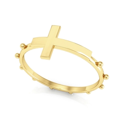 Anel Terço Ouro 18k