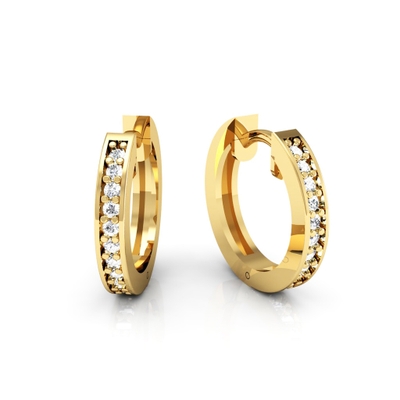 Brinco Argola Ouro 18K Grande Com Pedras