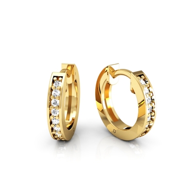 Brinco Argola Ouro 18K Médio Com Pedras