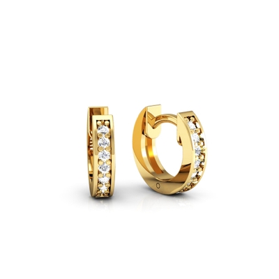 Brinco Argola Ouro 18K Pequeno Com Pedras