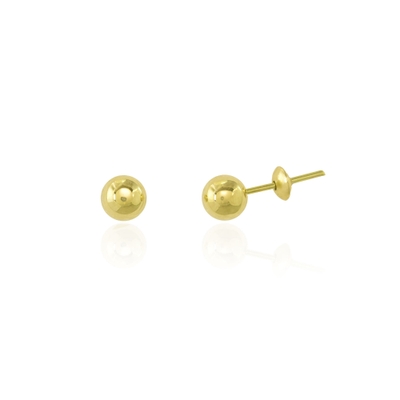 Brinco Bolinha Ouro 18K 5mm