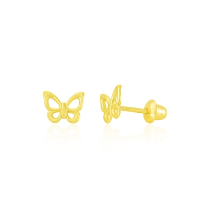 Brinco Infantil Borboletas Ouro 18k
