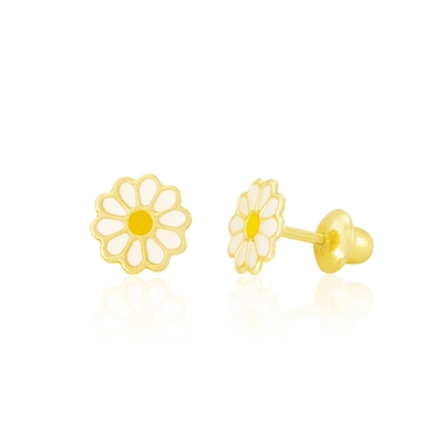 Brinco Infantil Margarida Ouro 18k