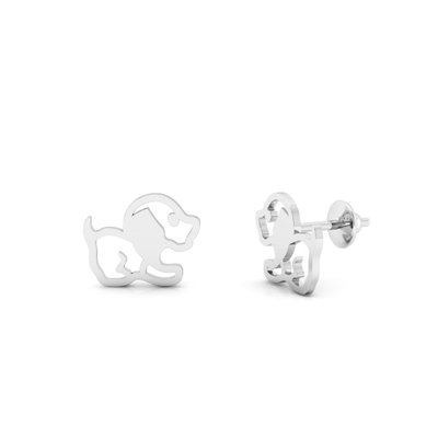 Brinco Pet Cachorro Vazado Prata