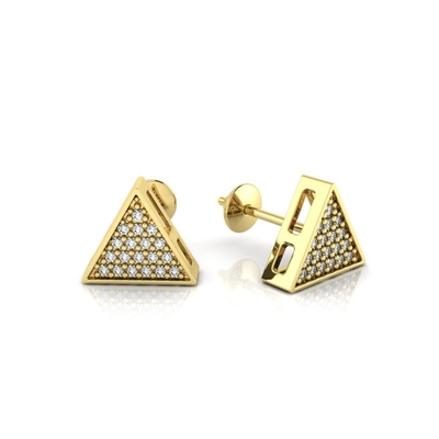 Brinco Triângulo Ouro 18K Coleção Pavê Mini