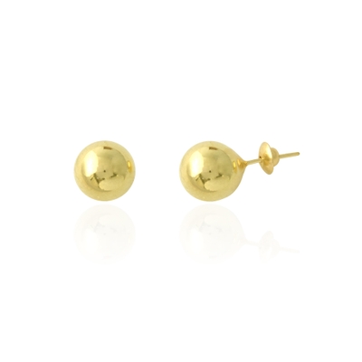 Brincos Ouro 18K Bolinha 8mm