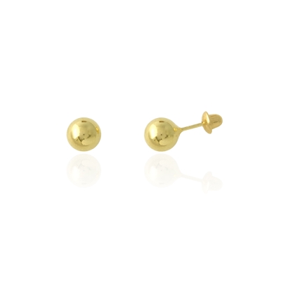 Brincos Ouro 18K Bolinha 6mm