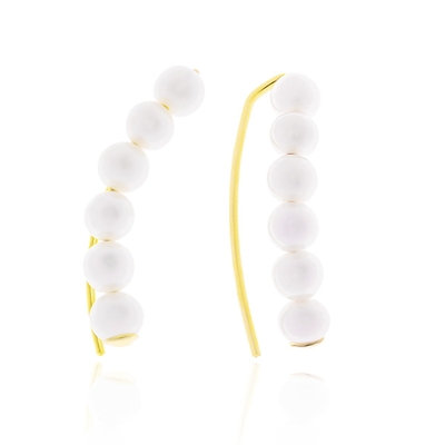 Brinco Ouro 18K Ear Cuff Pérola